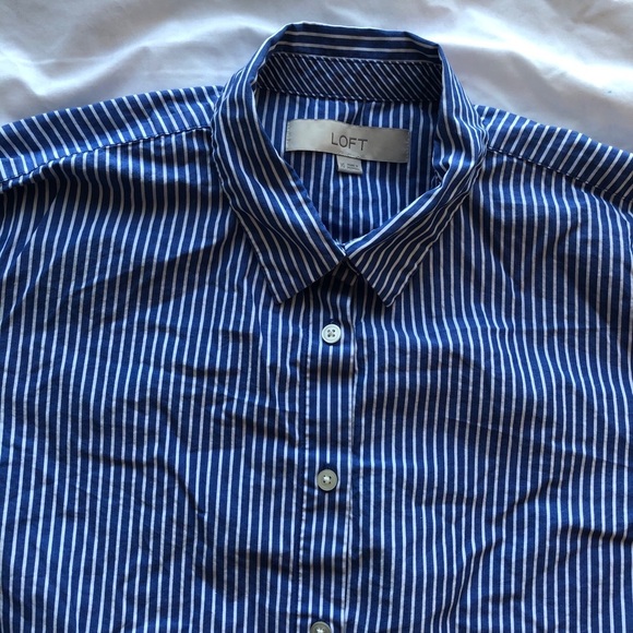 Loft Striped Button-up Blouse - Picture 3 of 9